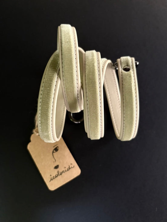Tracolla velluto Mint e Sand