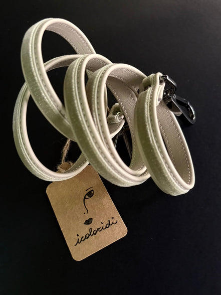 Tracolla velluto Mint e Sand