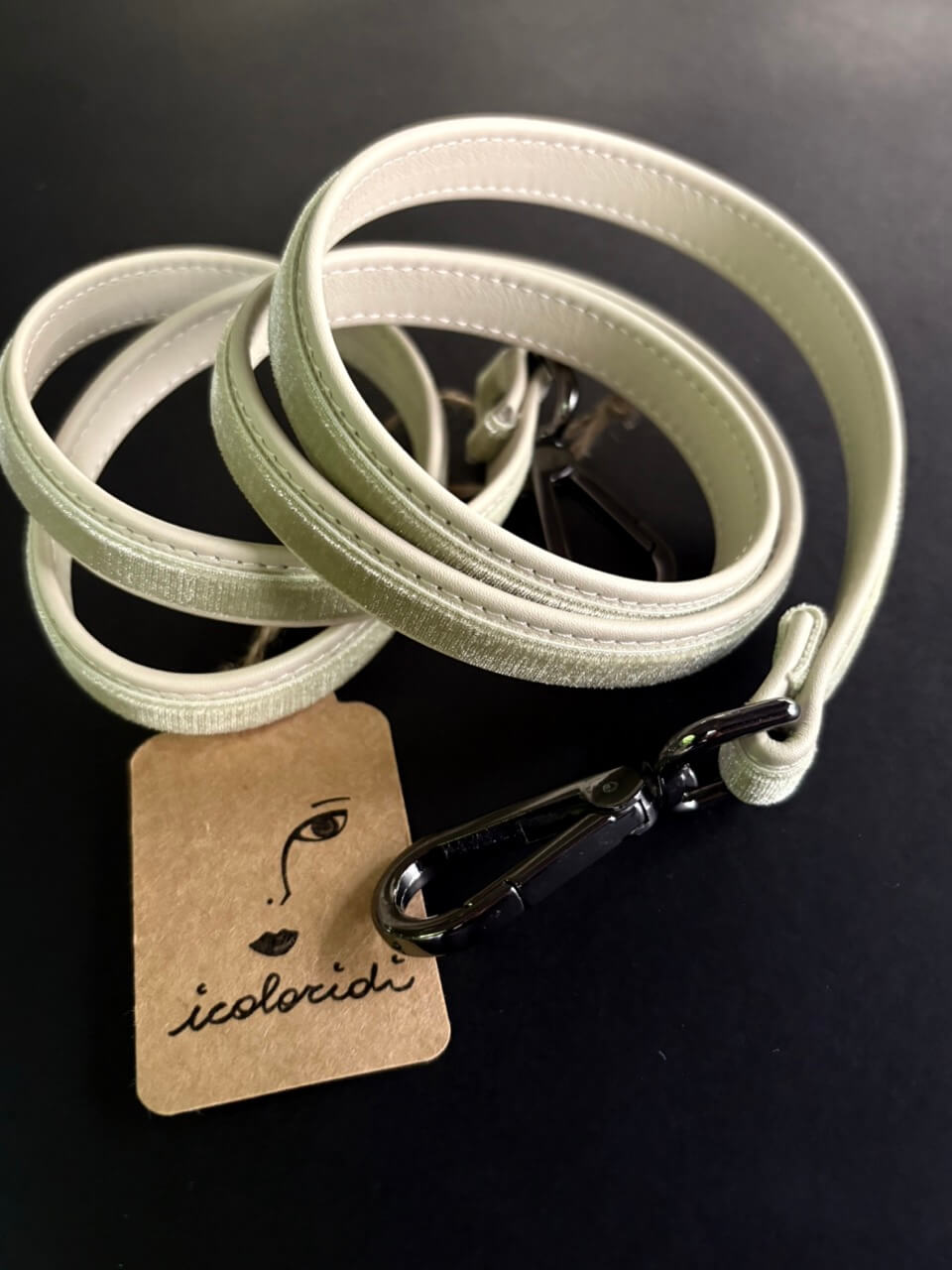 Tracolla velluto Mint e Sand